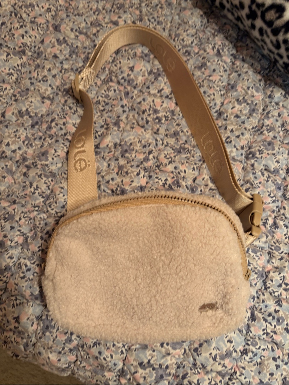 Lole Cream Sherpa Crossbody Bag